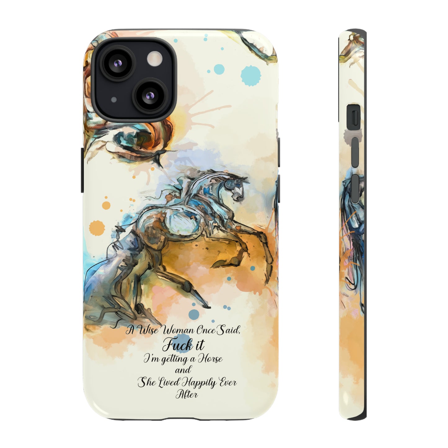 Swearing Watercolor Horse Horse Lover Gift Study Tough Case Phone Case.