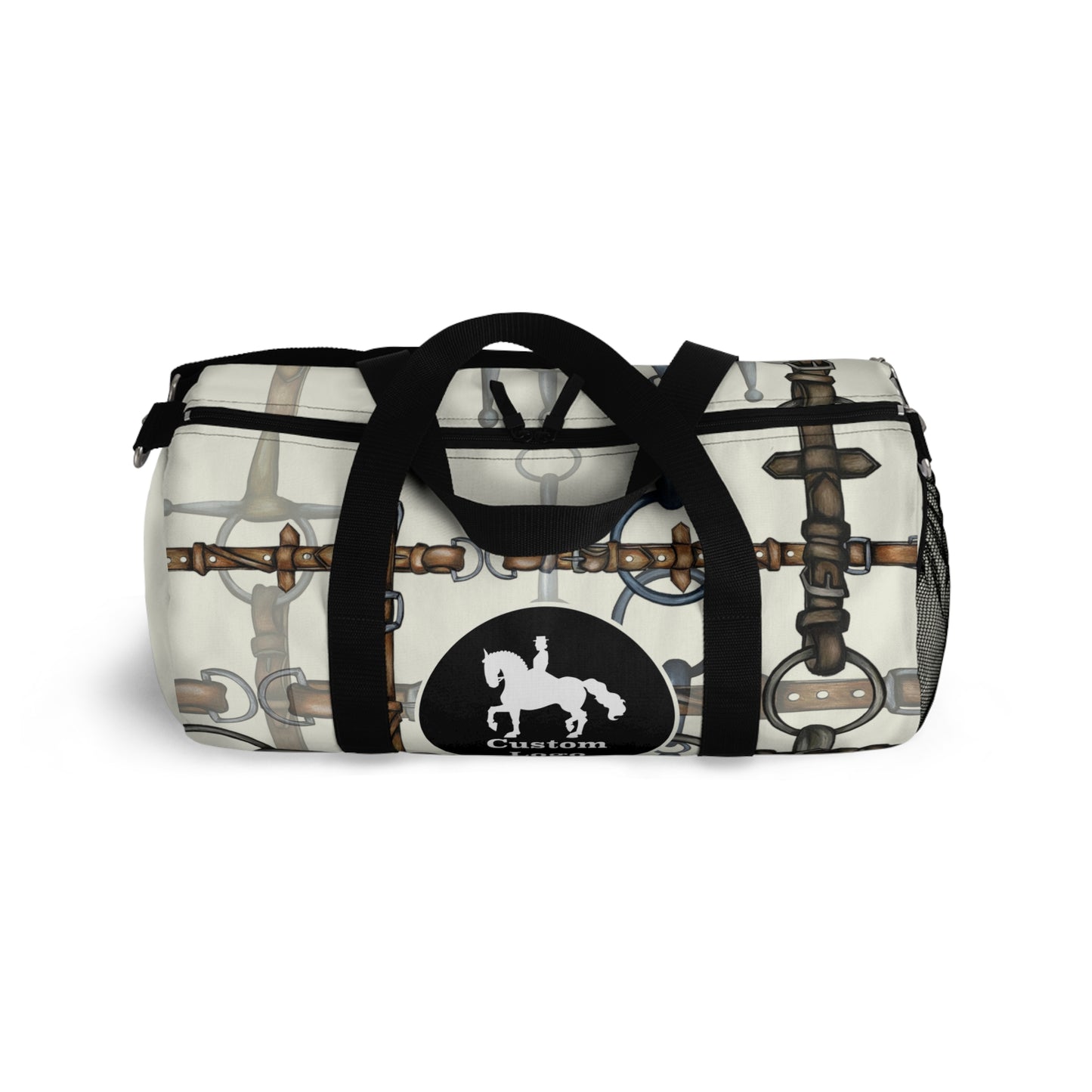 Custom Logo Bit Pattern Ivory Duffel Bag