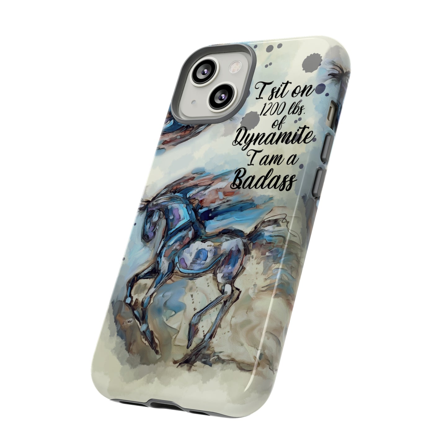 Swearing Equestrian Art .Watercolor Horse Horse Lover Gift Study Tough Case Phone Case.