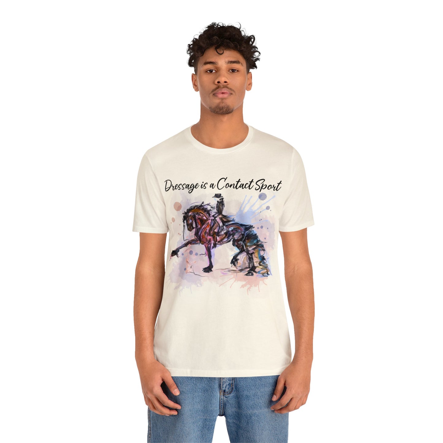 Friesian Dressage Horse Art Unisex Jersey Short Sleeve Tee