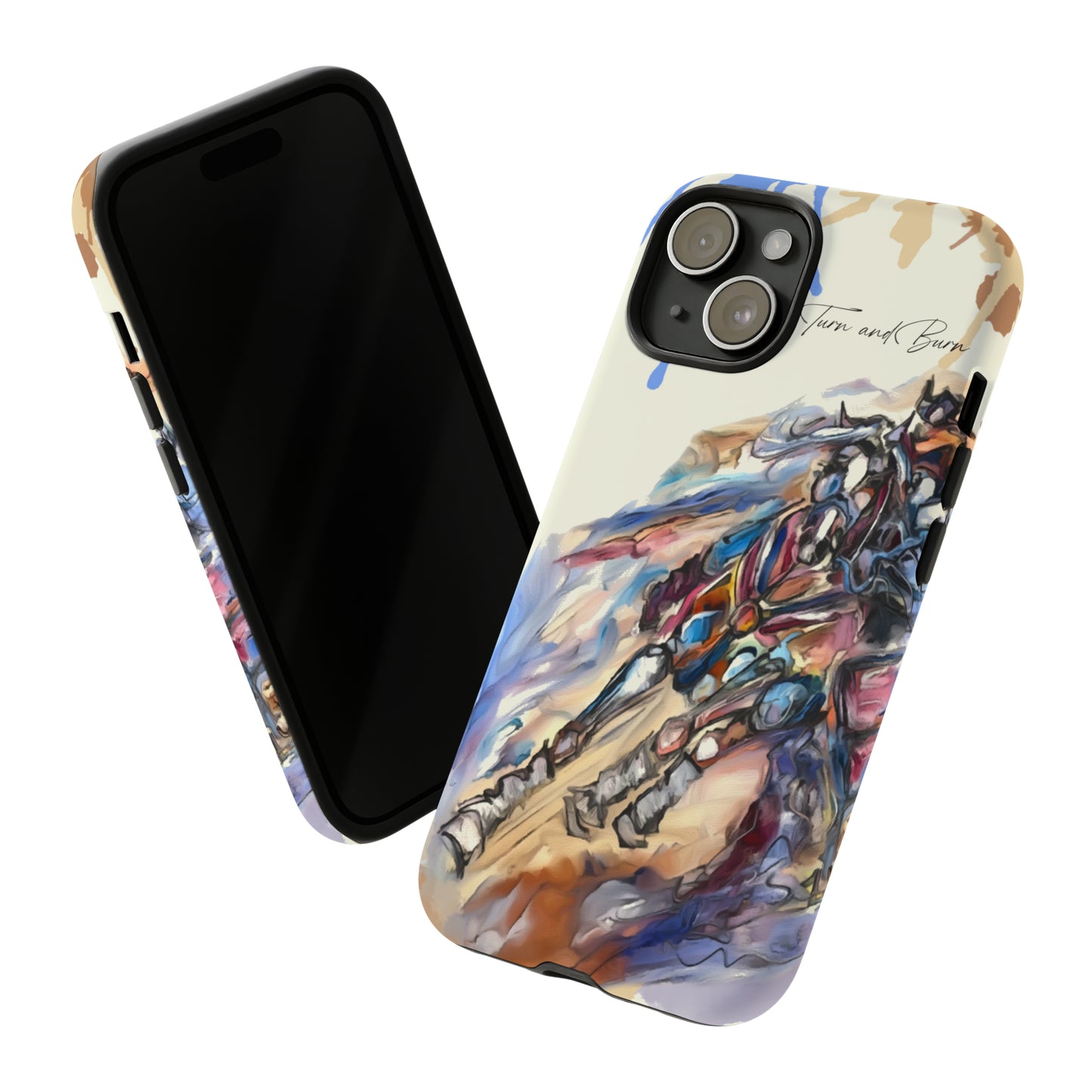 Barrel Racer Art Turn and Burn Watercolor Horse Horse Lover Gift Study Tough Case Phone Case.