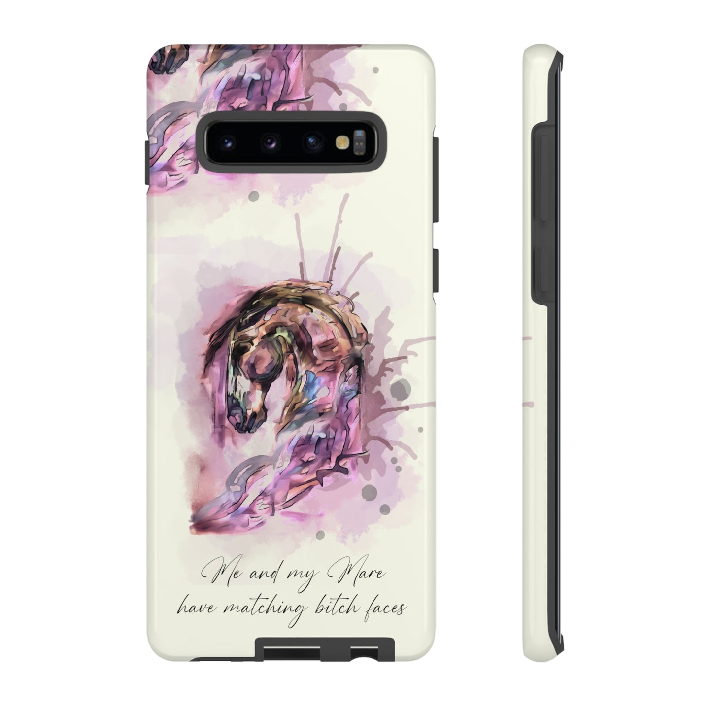 Swearing Mare Watercolor Horse .Horse Lover Gift Study Tough Case Phone Case.