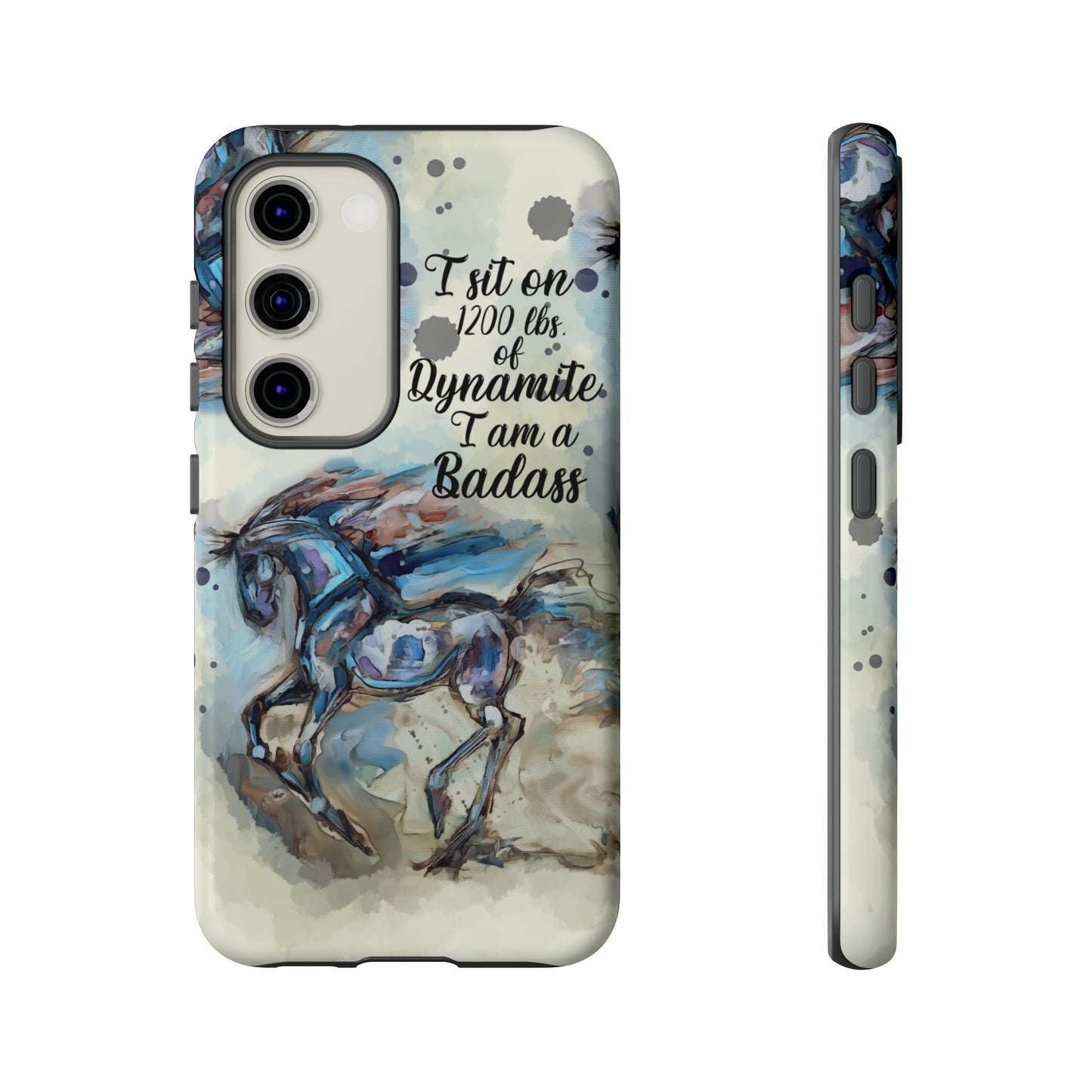 Swearing Equestrian Art .Watercolor Horse Horse Lover Gift Study Tough Case Phone Case.