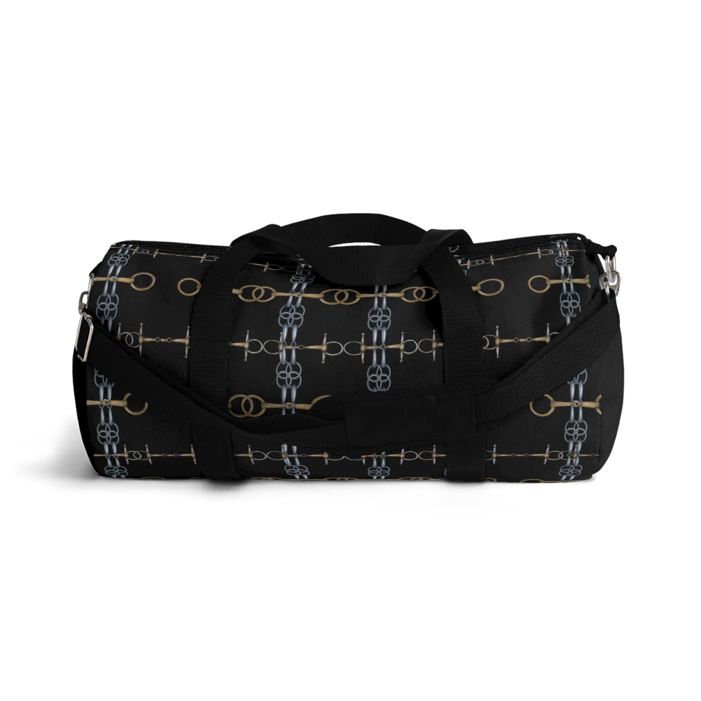 Customizable Bit Pattern Black Duffel Bag