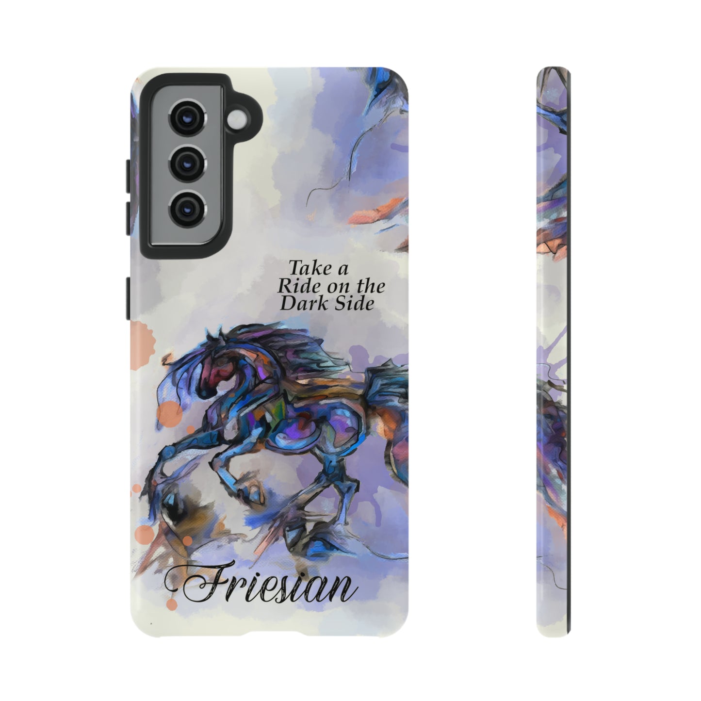 Friesian Artwork Watercolor Horse .Horse Lover Gift Study Tough Case Phone Case.