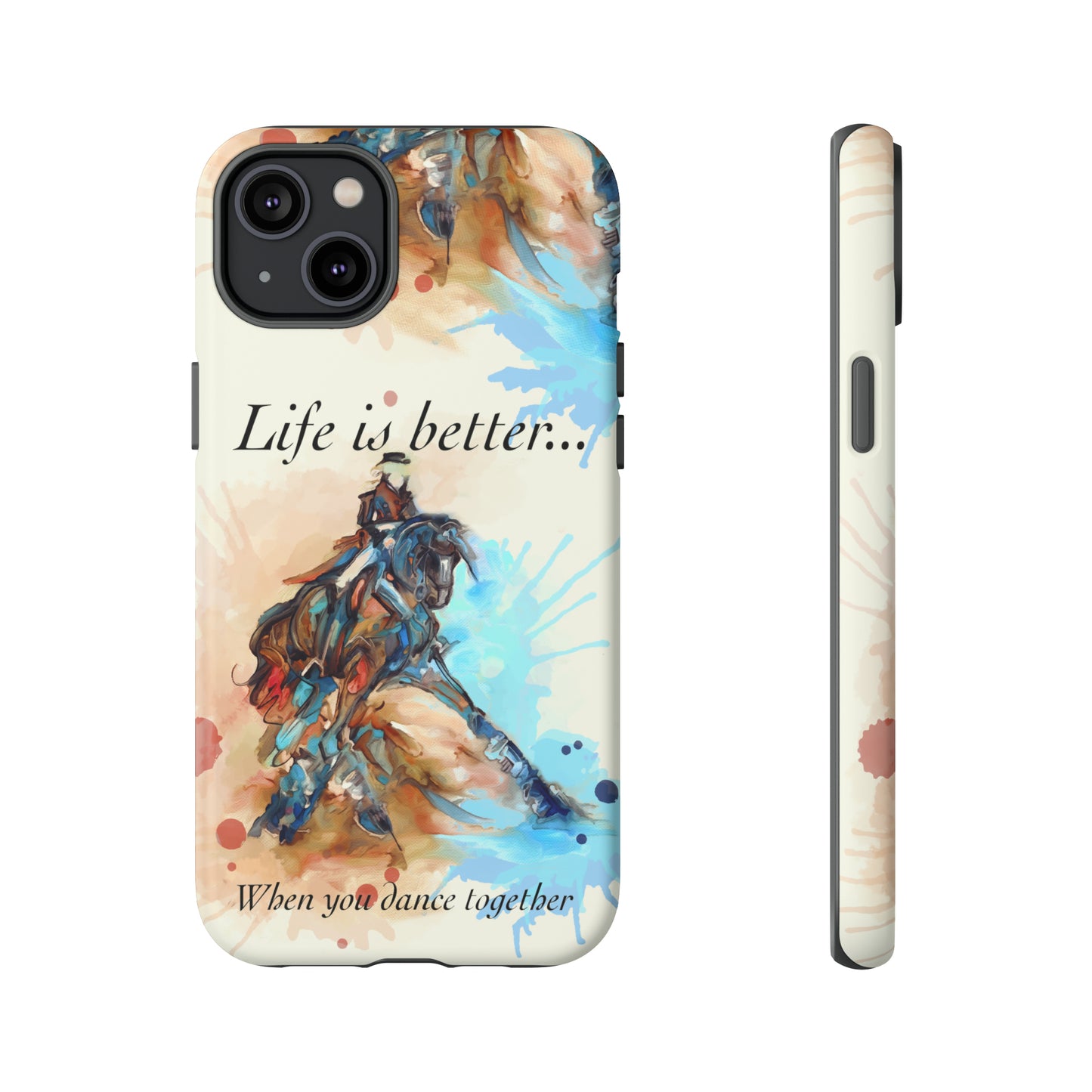 A Dressage Half Pass Artwork Watercolor Horse .Horse Lover Gift Study Tough Case Phone Case.