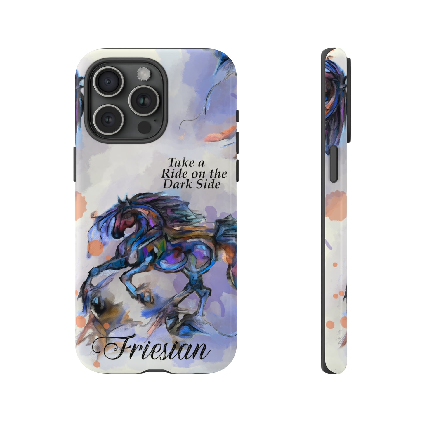 Friesian Artwork Watercolor Horse .Horse Lover Gift Study Tough Case Phone Case.