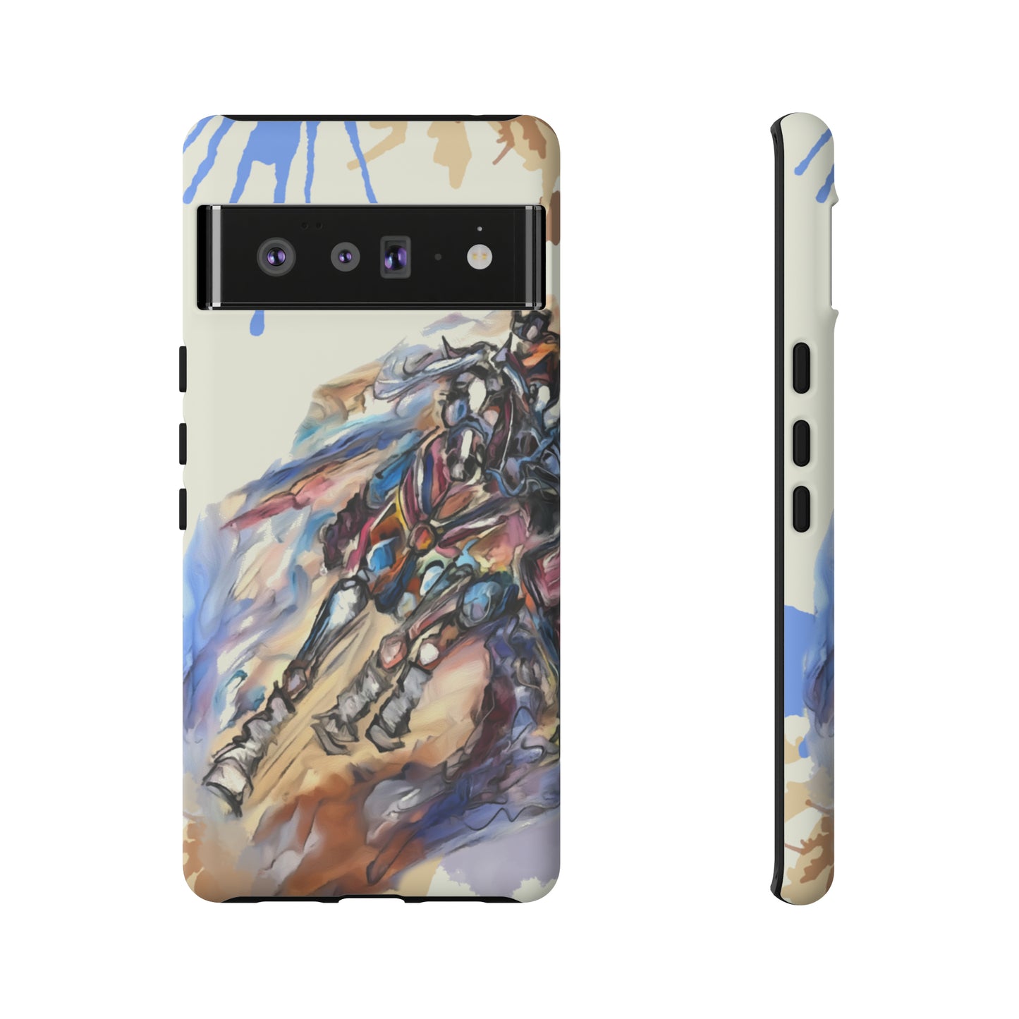 Barrel Racer Art Turn and Burn Watercolor Horse Horse Lover Gift Study Tough Case Phone Case.