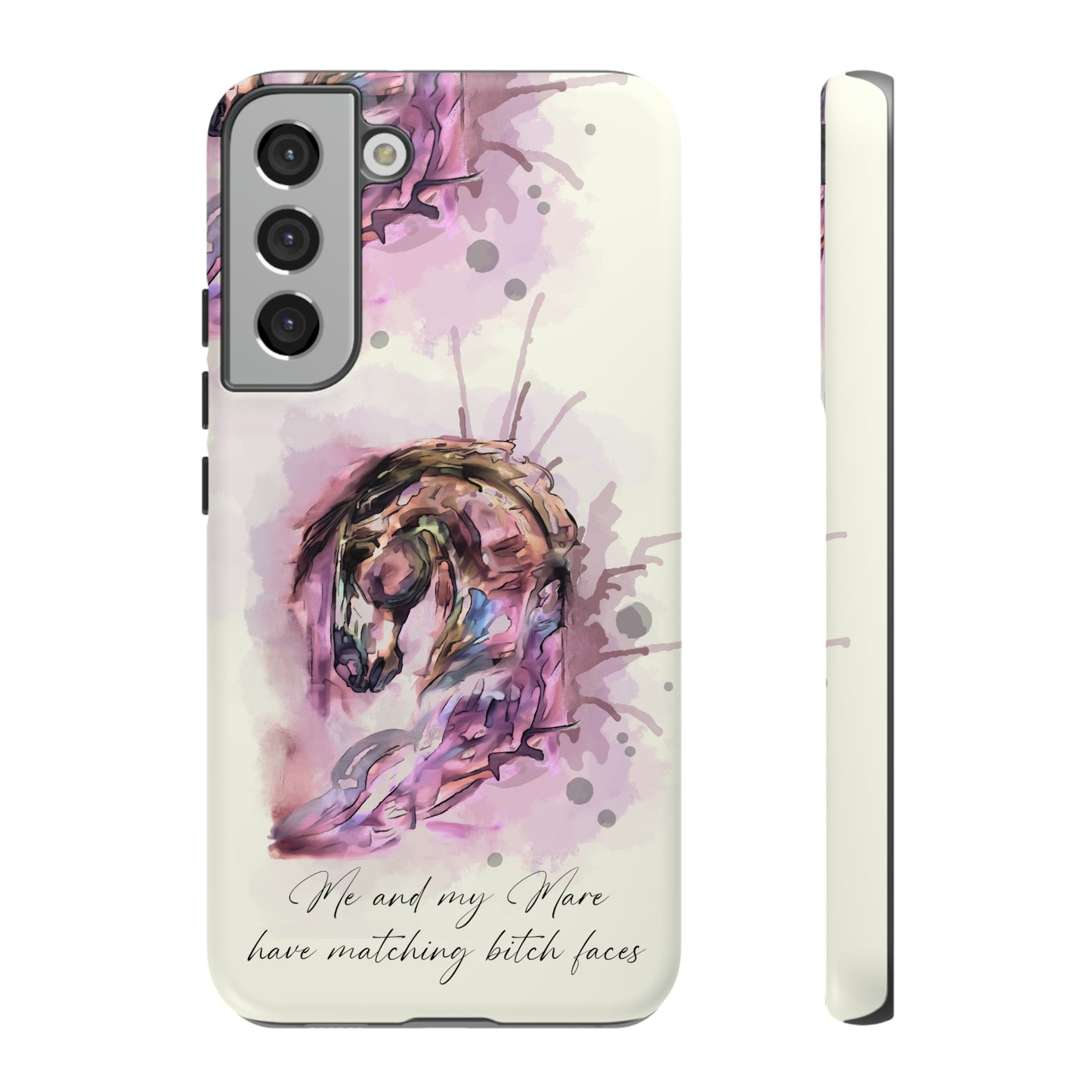 Swearing Mare Watercolor Horse .Horse Lover Gift Study Tough Case Phone Case.