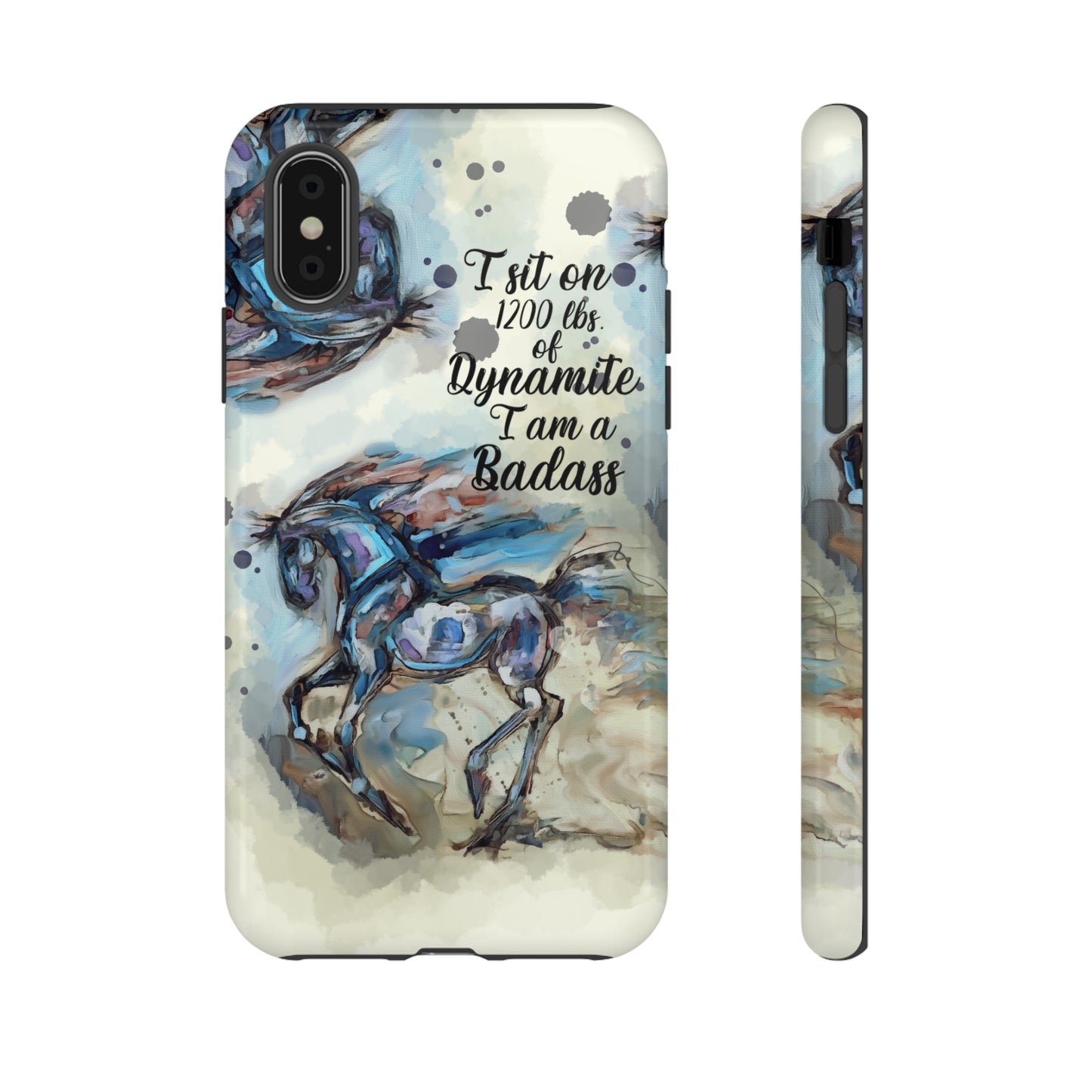 Swearing Equestrian Art .Watercolor Horse Horse Lover Gift Study Tough Case Phone Case.