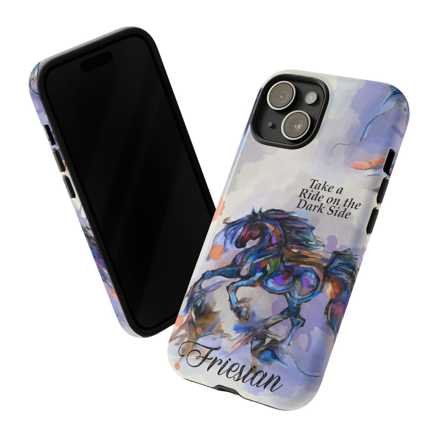 Friesian Artwork Watercolor Horse .Horse Lover Gift Study Tough Case Phone Case.