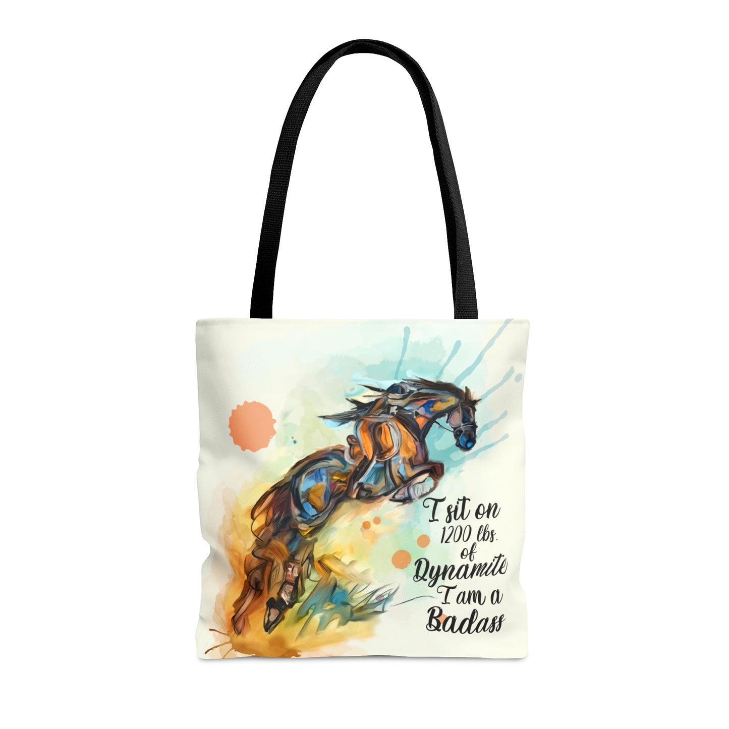 Jumping Horse Watercolor Horse Artistic Tote Bag (AOP)