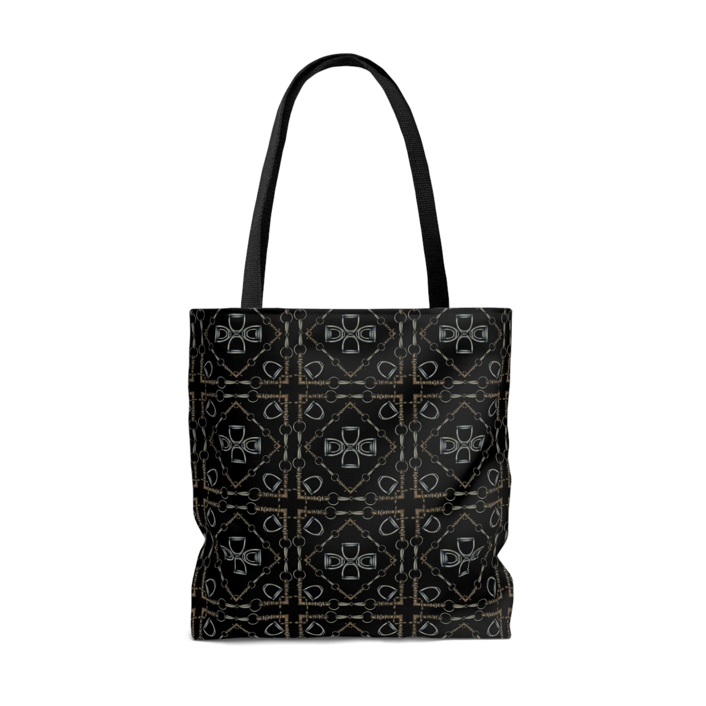 Customizable Bit Pattern Black Tote Bag