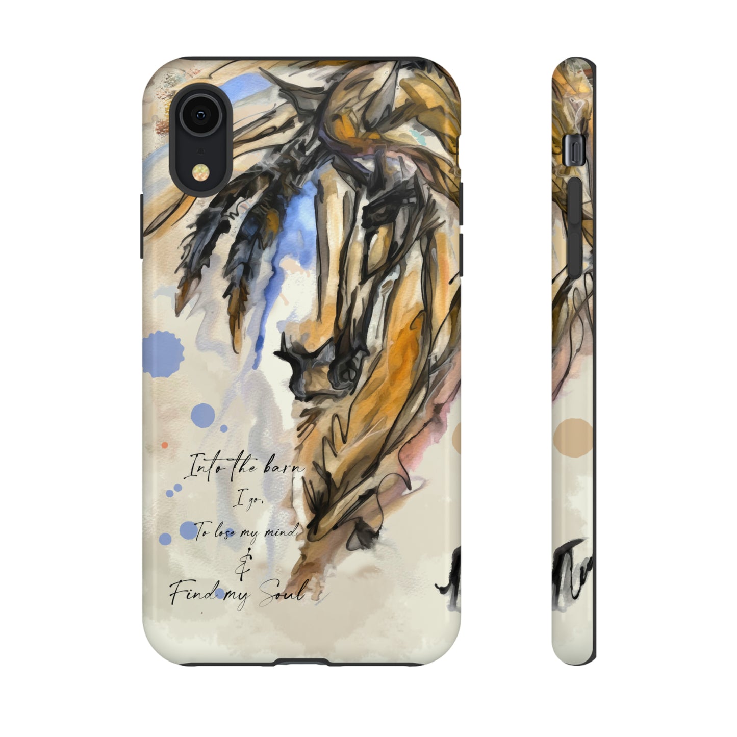 Inspirational  Watercolor Horse Horse Lover Gift Study Tough Case Phone Case.