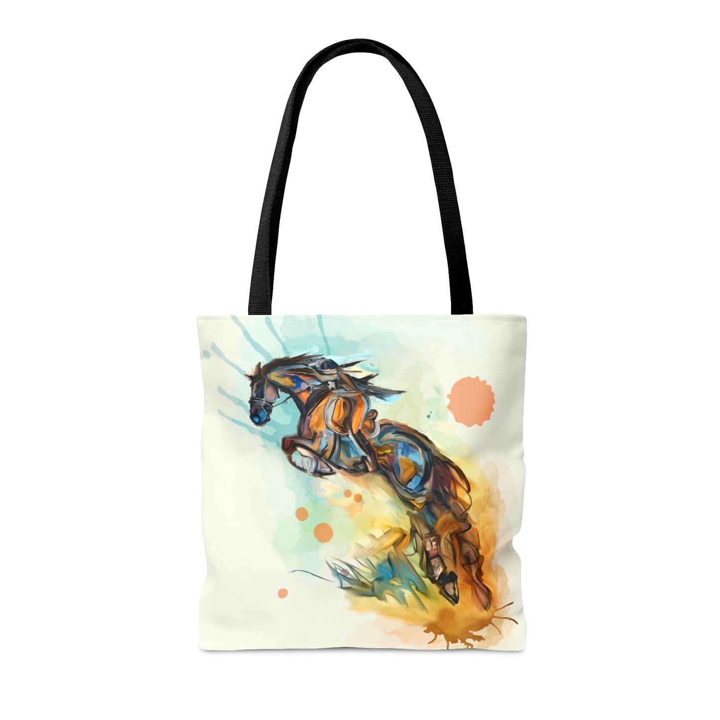 Jumping Horse Watercolor Horse Artistic Tote Bag (AOP)