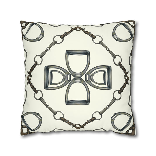 My Original Equestrian Pillow Cover Horse Double sided equestrian bit pattern Polyester Pillowcase 24x24