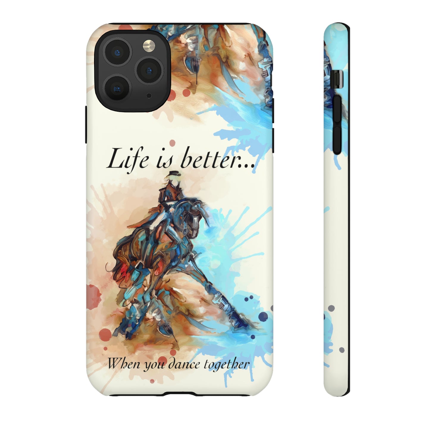 A Dressage Half Pass Artwork Watercolor Horse .Horse Lover Gift Study Tough Case Phone Case.