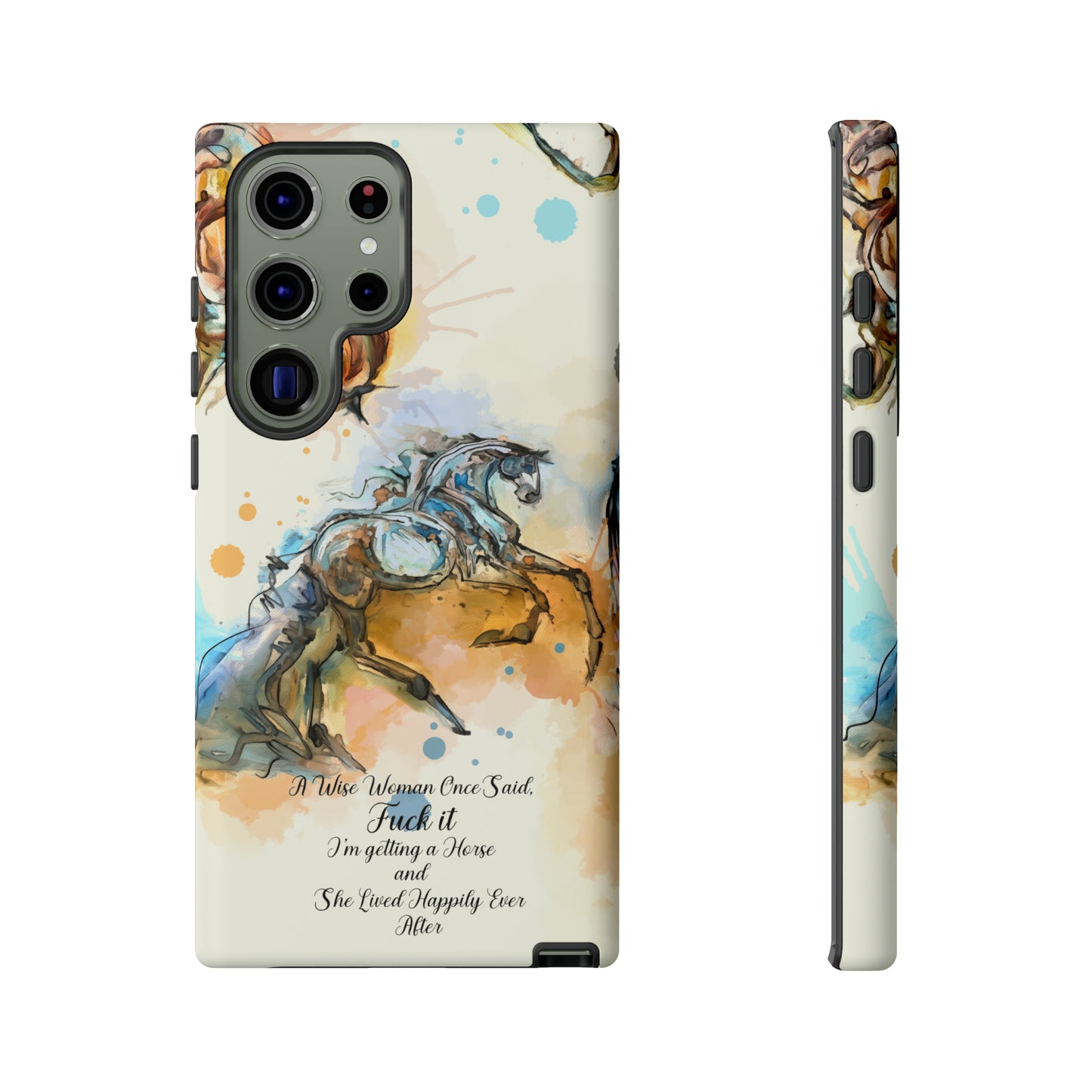 Swearing Watercolor Horse Horse Lover Gift Study Tough Case Phone Case.