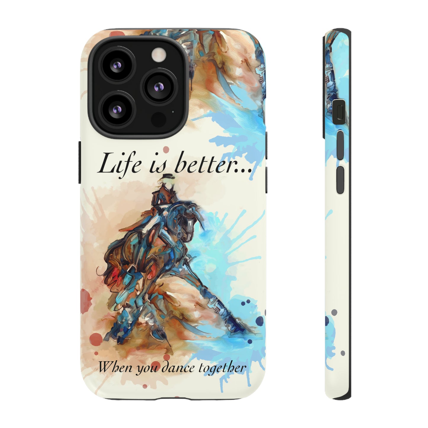 A Dressage Half Pass Artwork Watercolor Horse .Horse Lover Gift Study Tough Case Phone Case.