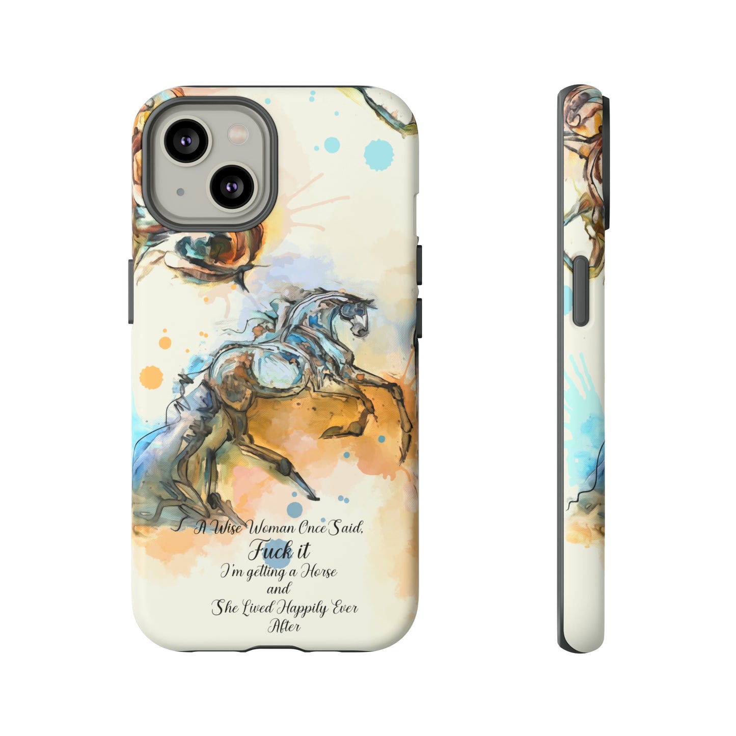 Swearing Watercolor Horse Horse Lover Gift Study Tough Case Phone Case.