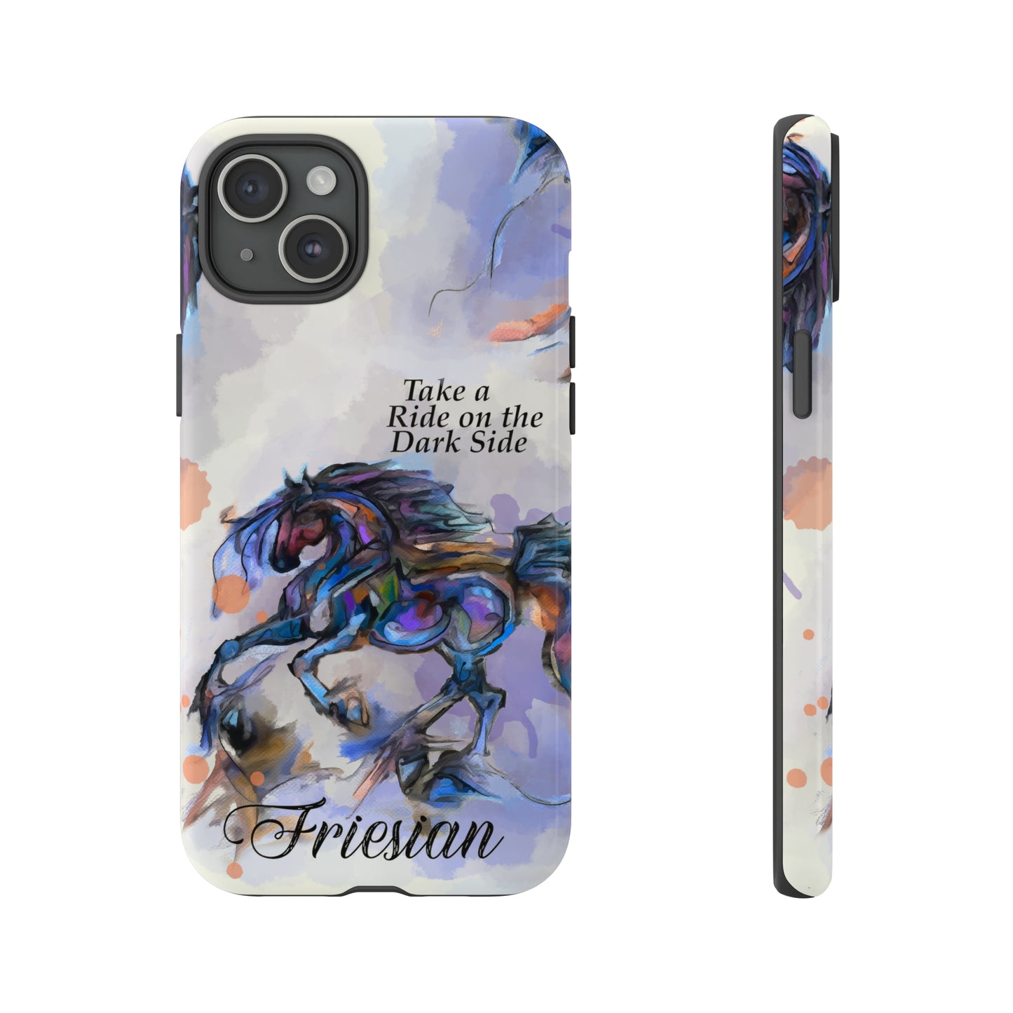 Friesian Artwork Watercolor Horse .Horse Lover Gift Study Tough Case Phone Case.