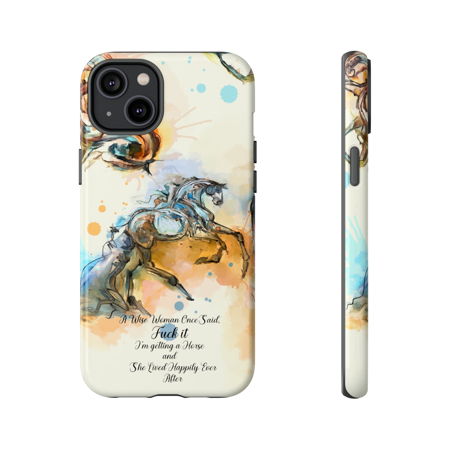 Swearing Watercolor Horse Horse Lover Gift Study Tough Case Phone Case.