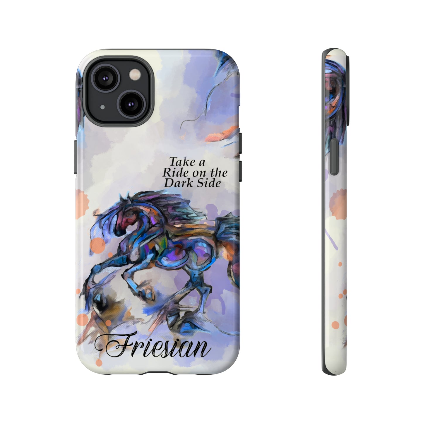 Friesian Artwork Watercolor Horse .Horse Lover Gift Study Tough Case Phone Case.