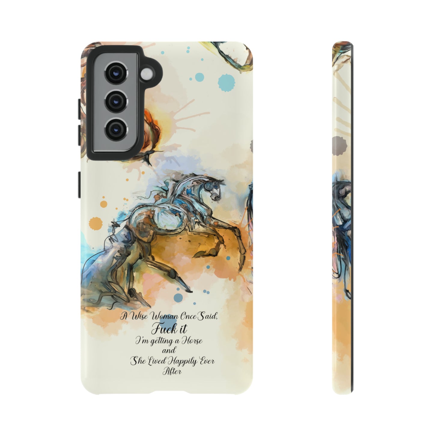 Swearing Watercolor Horse Horse Lover Gift Study Tough Case Phone Case.