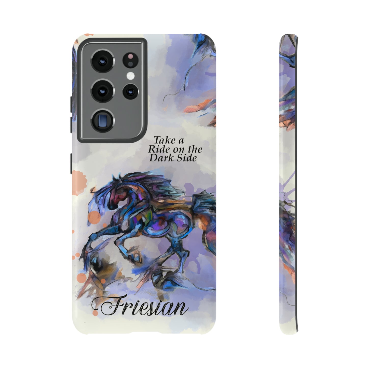 Friesian Artwork Watercolor Horse .Horse Lover Gift Study Tough Case Phone Case.