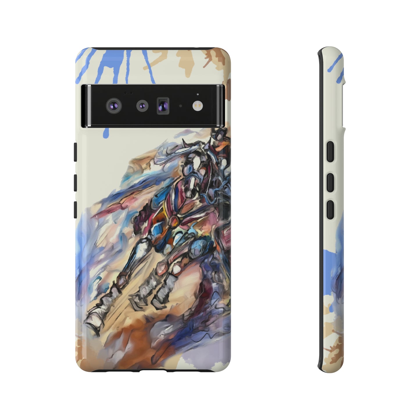 Barrel Racer Art Turn and Burn Watercolor Horse Horse Lover Gift Study Tough Case Phone Case.