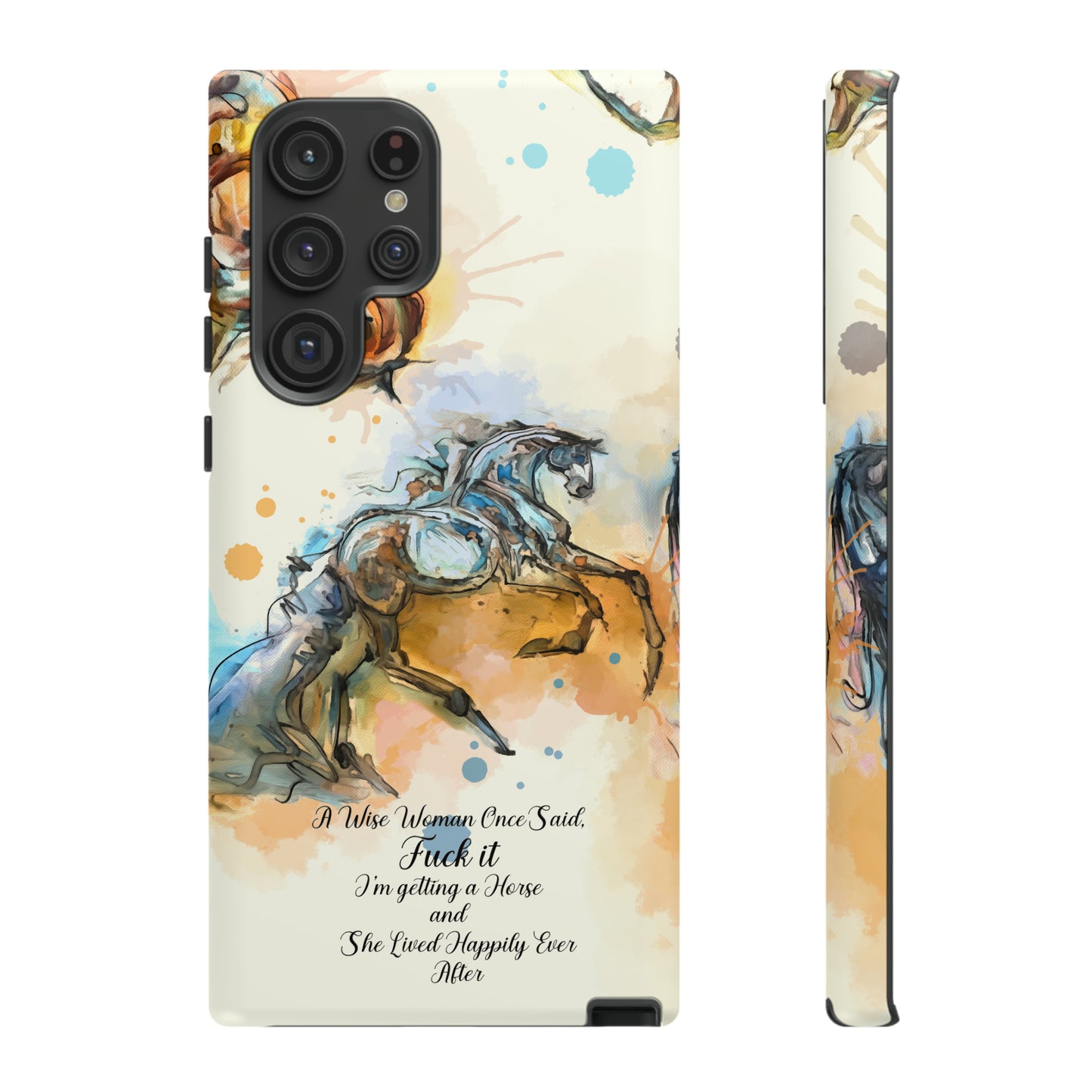 Swearing Watercolor Horse Horse Lover Gift Study Tough Case Phone Case.