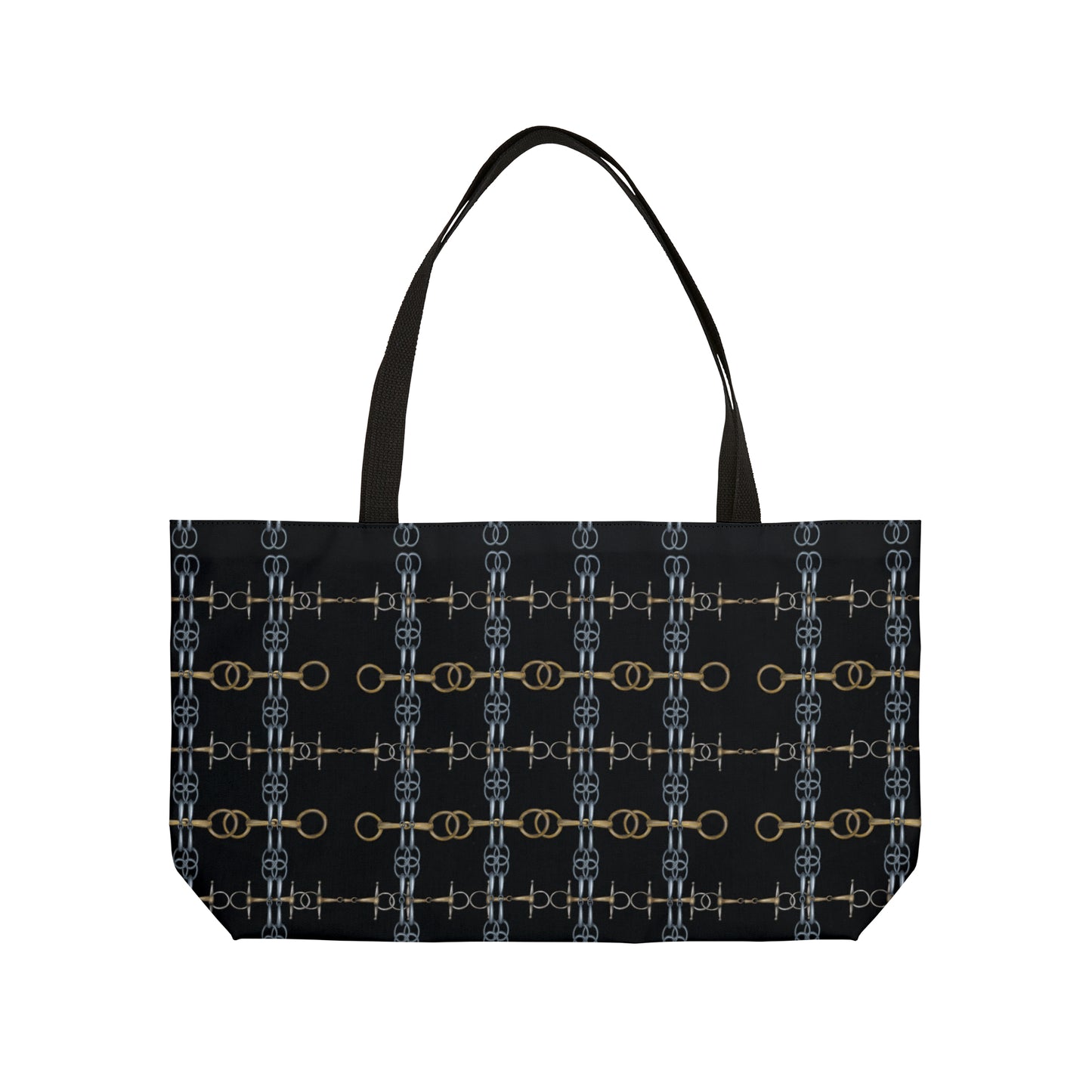 Customizable Patterned Black Weekender Tote Bag