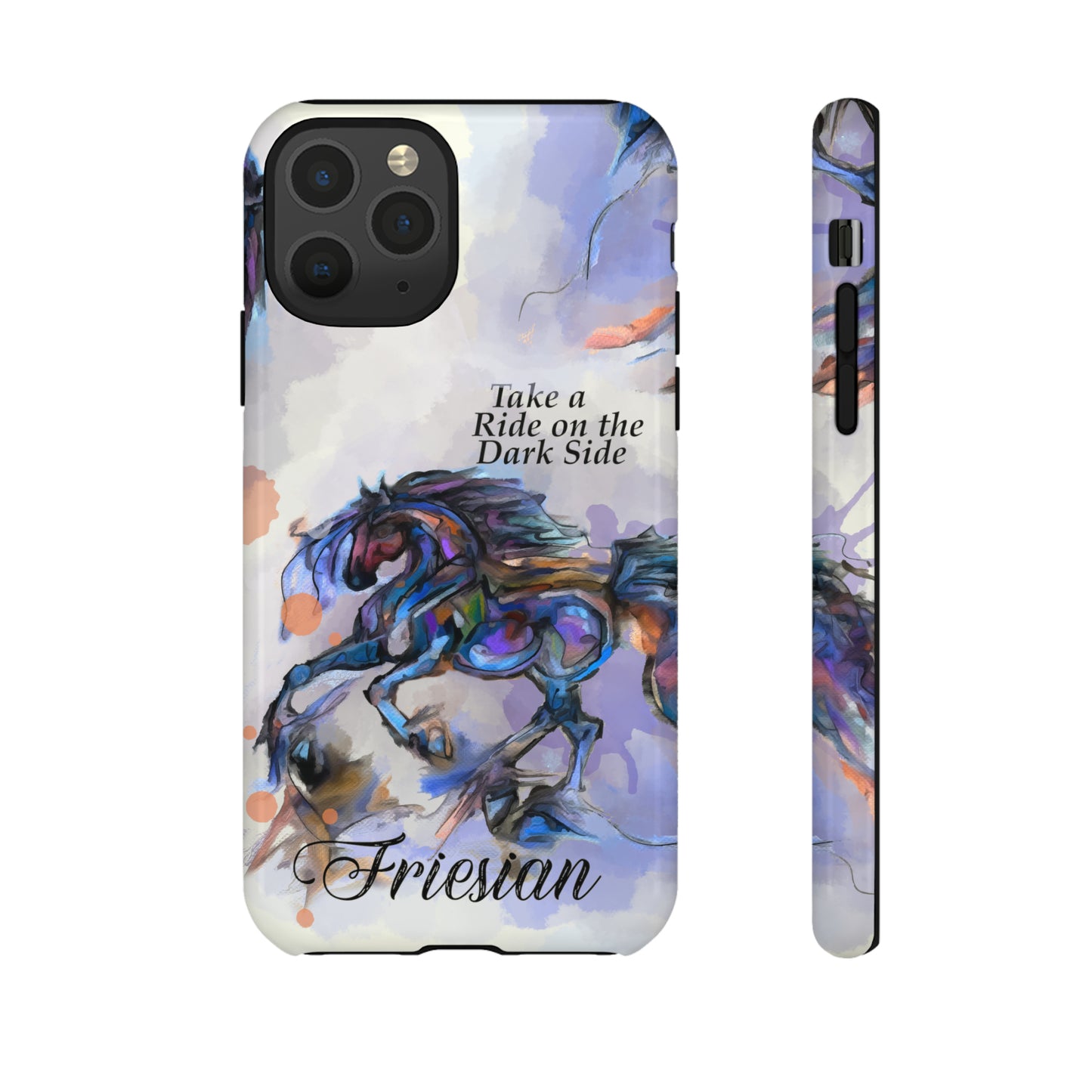 Friesian Artwork Watercolor Horse .Horse Lover Gift Study Tough Case Phone Case.