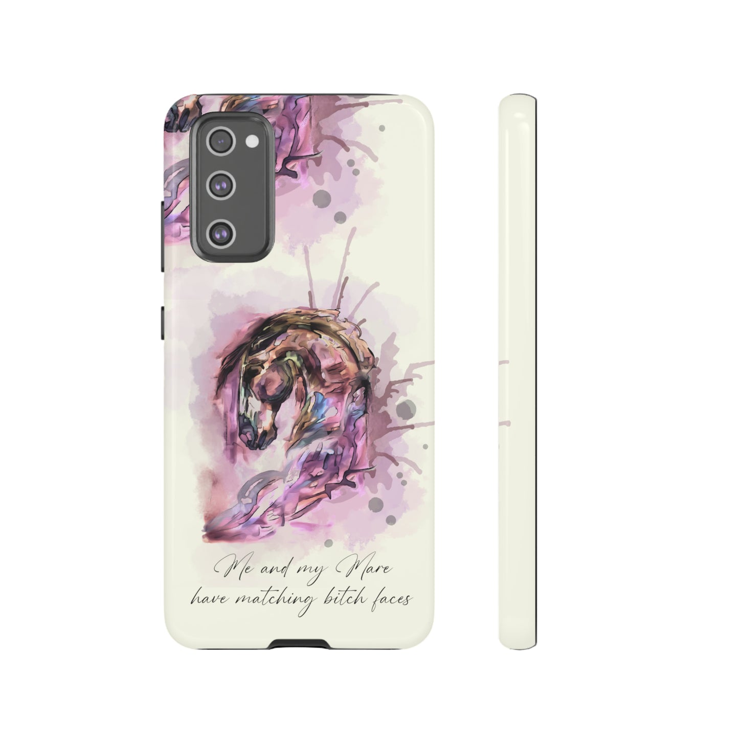 Swearing Mare Watercolor Horse .Horse Lover Gift Study Tough Case Phone Case.