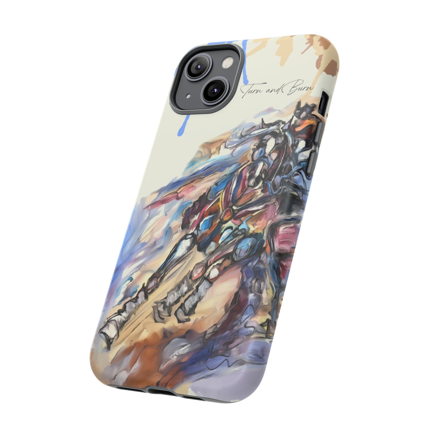 Barrel Racer Art Turn and Burn Watercolor Horse Horse Lover Gift Study Tough Case Phone Case.