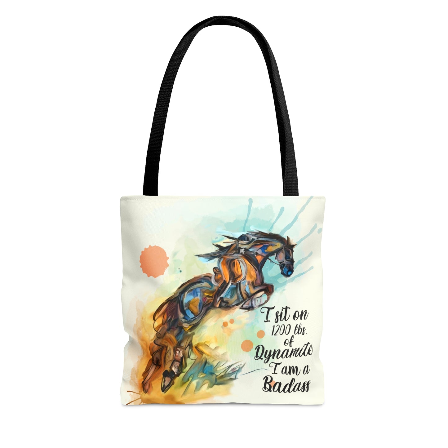 Jumping Horse Watercolor Horse Artistic Tote Bag (AOP)