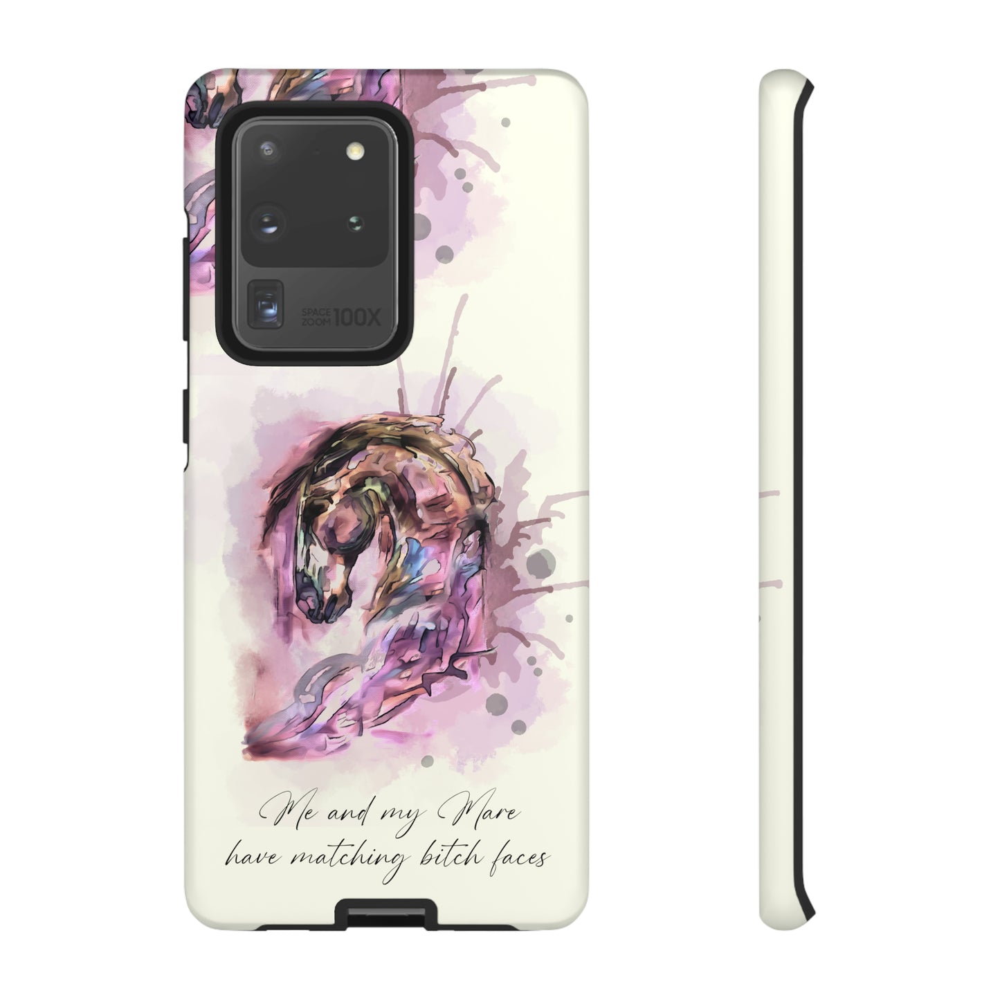 Swearing Mare Watercolor Horse .Horse Lover Gift Study Tough Case Phone Case.