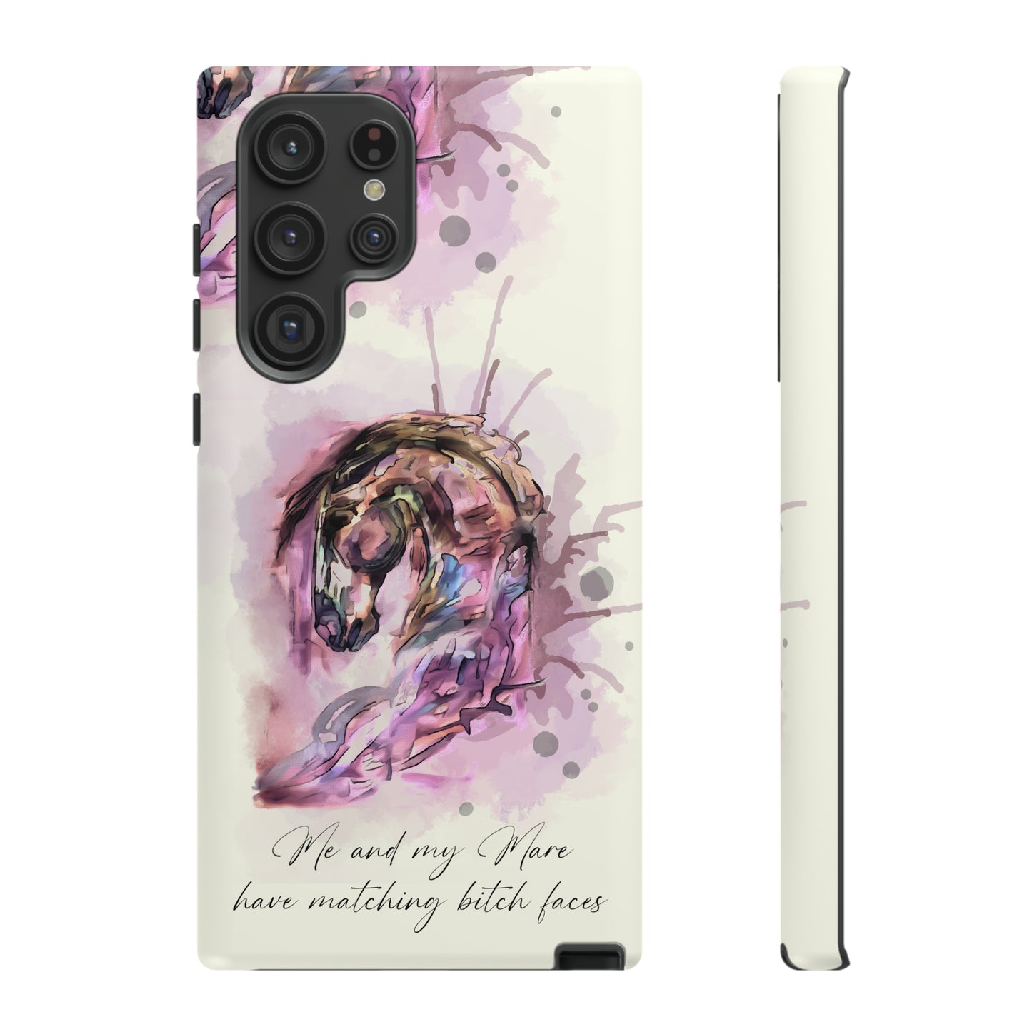 Swearing Mare Watercolor Horse .Horse Lover Gift Study Tough Case Phone Case.