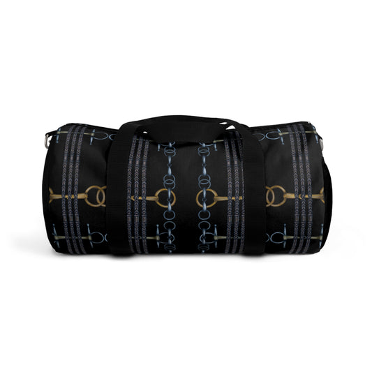 Reins and Bits Pattern Black Duffel Bag