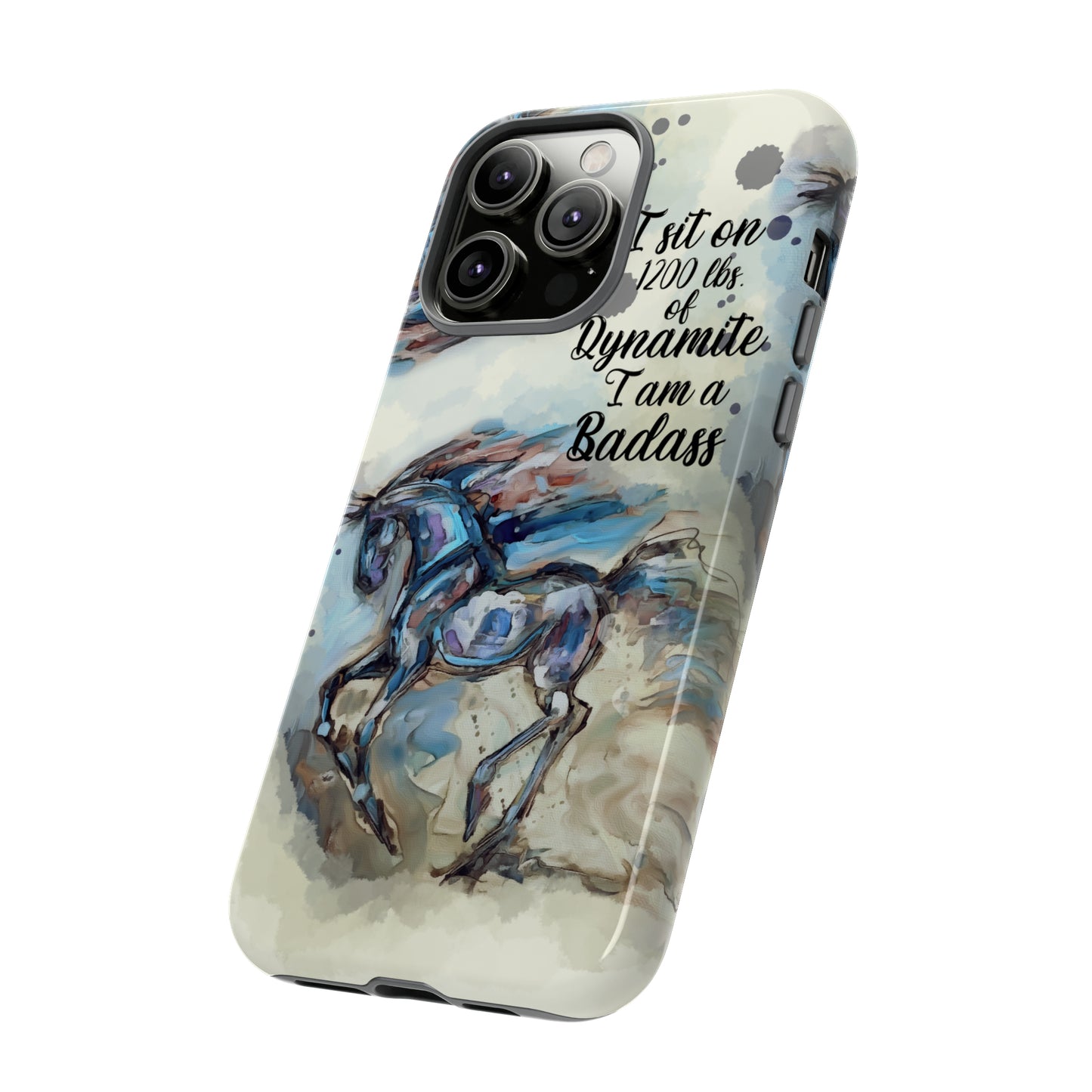 Swearing Equestrian Art .Watercolor Horse Horse Lover Gift Study Tough Case Phone Case.