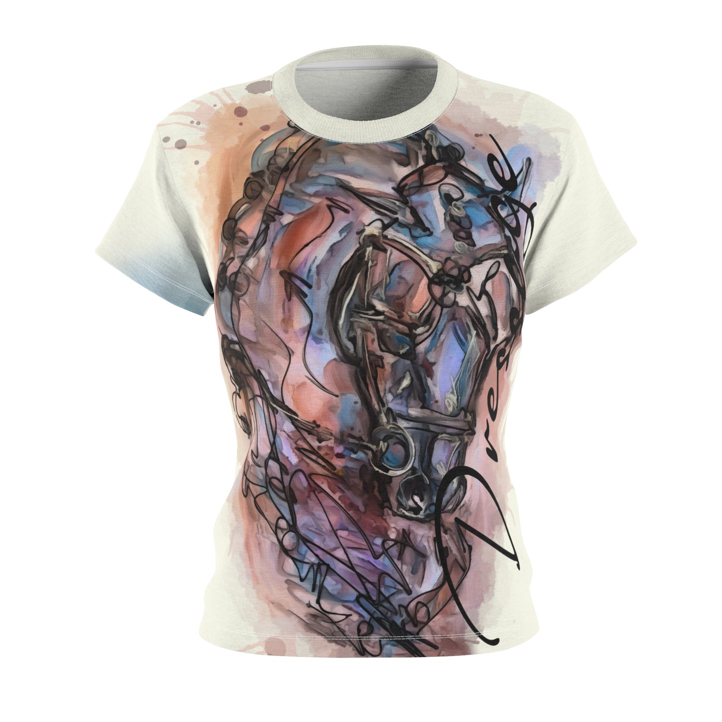 Dressage Water  Color Canter Women's Cut & Sew Tee (AOP)