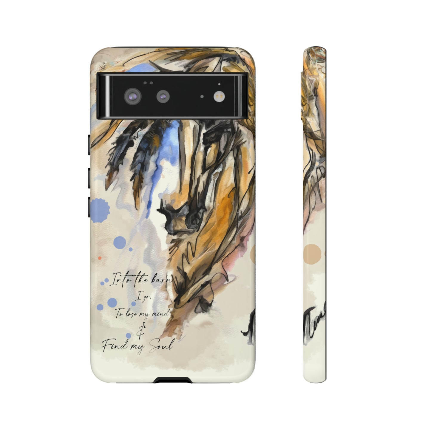 Inspirational  Watercolor Horse Horse Lover Gift Study Tough Case Phone Case.