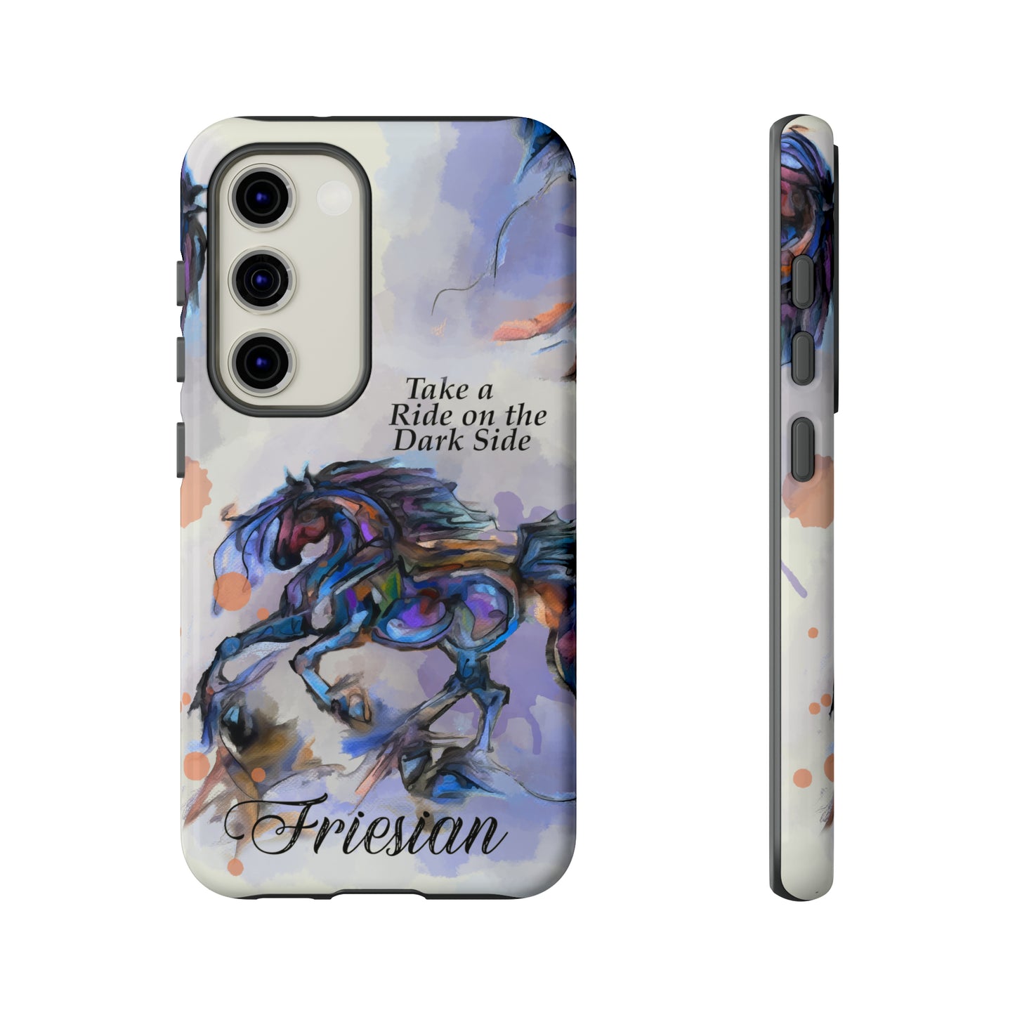 Friesian Artwork Watercolor Horse .Horse Lover Gift Study Tough Case Phone Case.