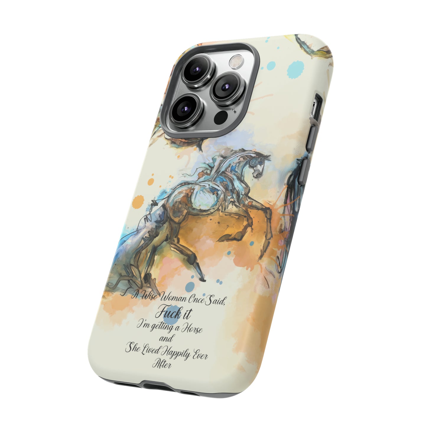 Swearing Watercolor Horse Horse Lover Gift Study Tough Case Phone Case.