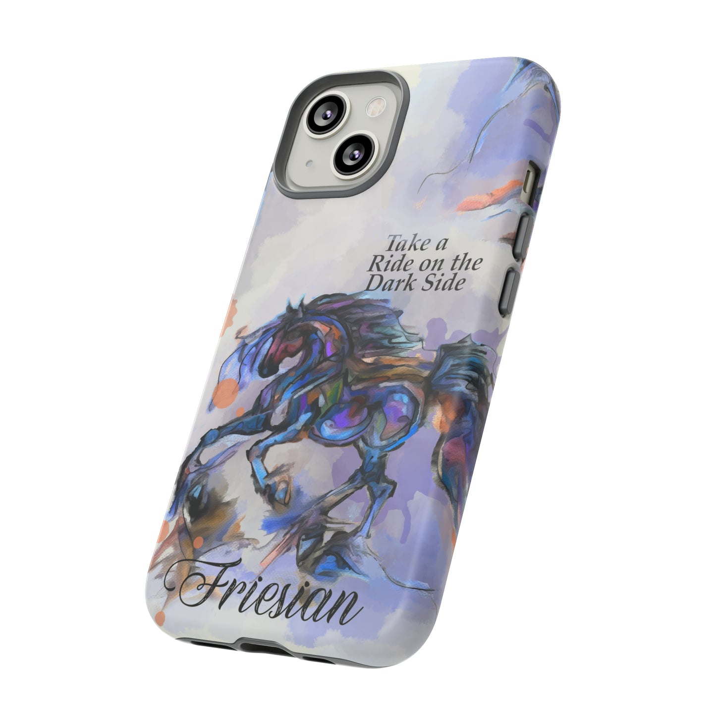 Friesian Artwork Watercolor Horse .Horse Lover Gift Study Tough Case Phone Case.