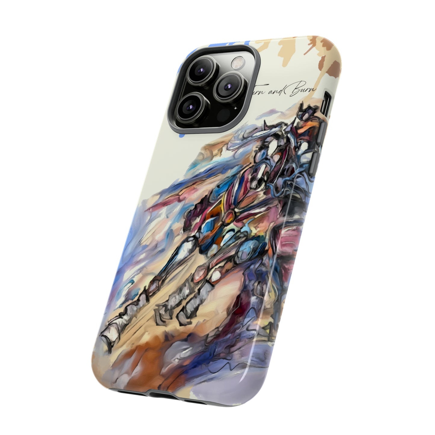 Barrel Racer Art Turn and Burn Watercolor Horse Horse Lover Gift Study Tough Case Phone Case.