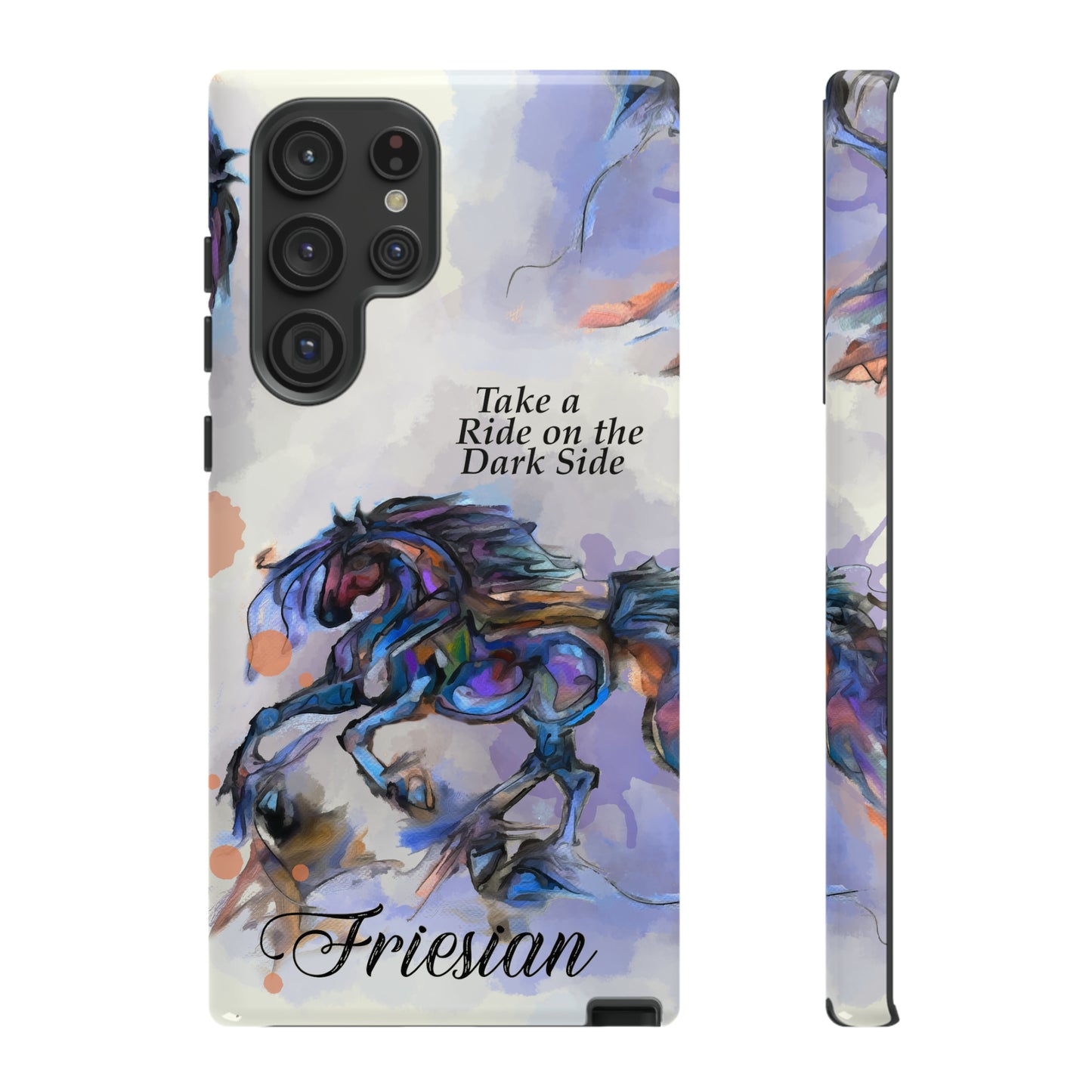 Friesian Artwork Watercolor Horse .Horse Lover Gift Study Tough Case Phone Case.