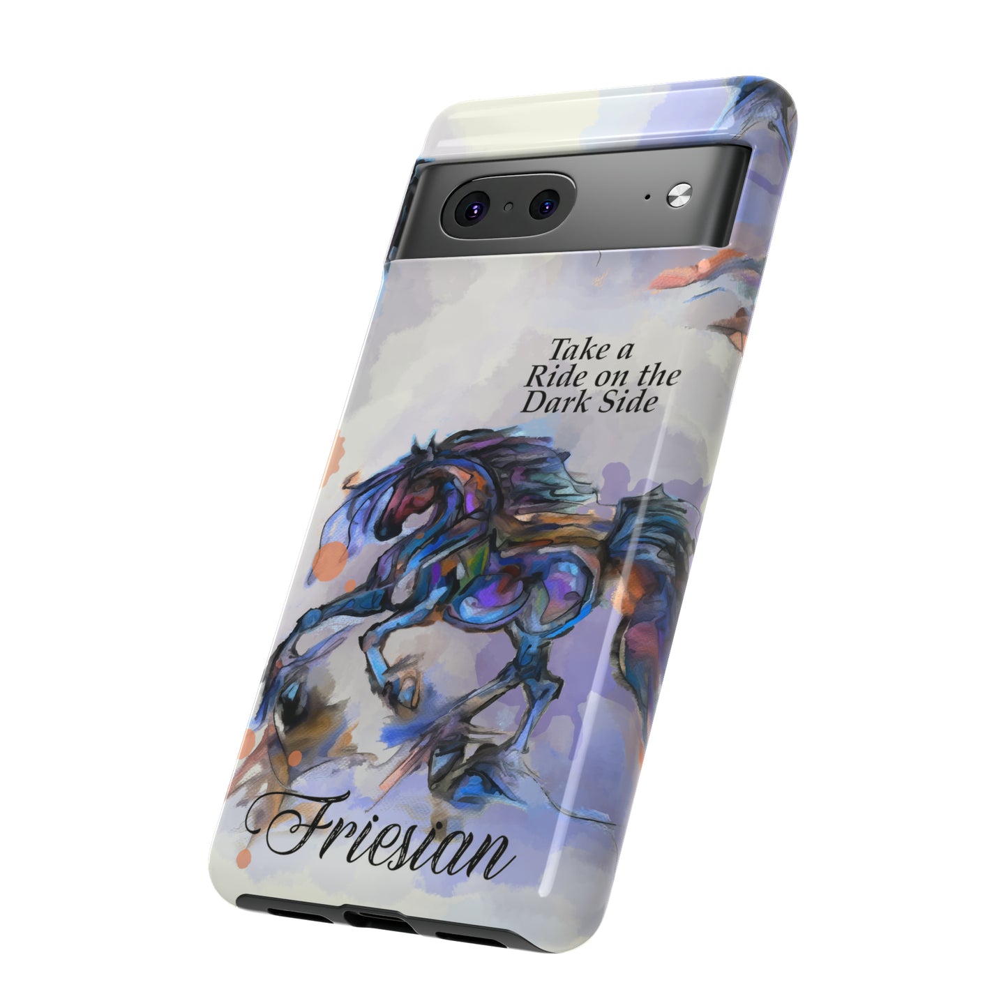 Friesian Artwork Watercolor Horse .Horse Lover Gift Study Tough Case Phone Case.