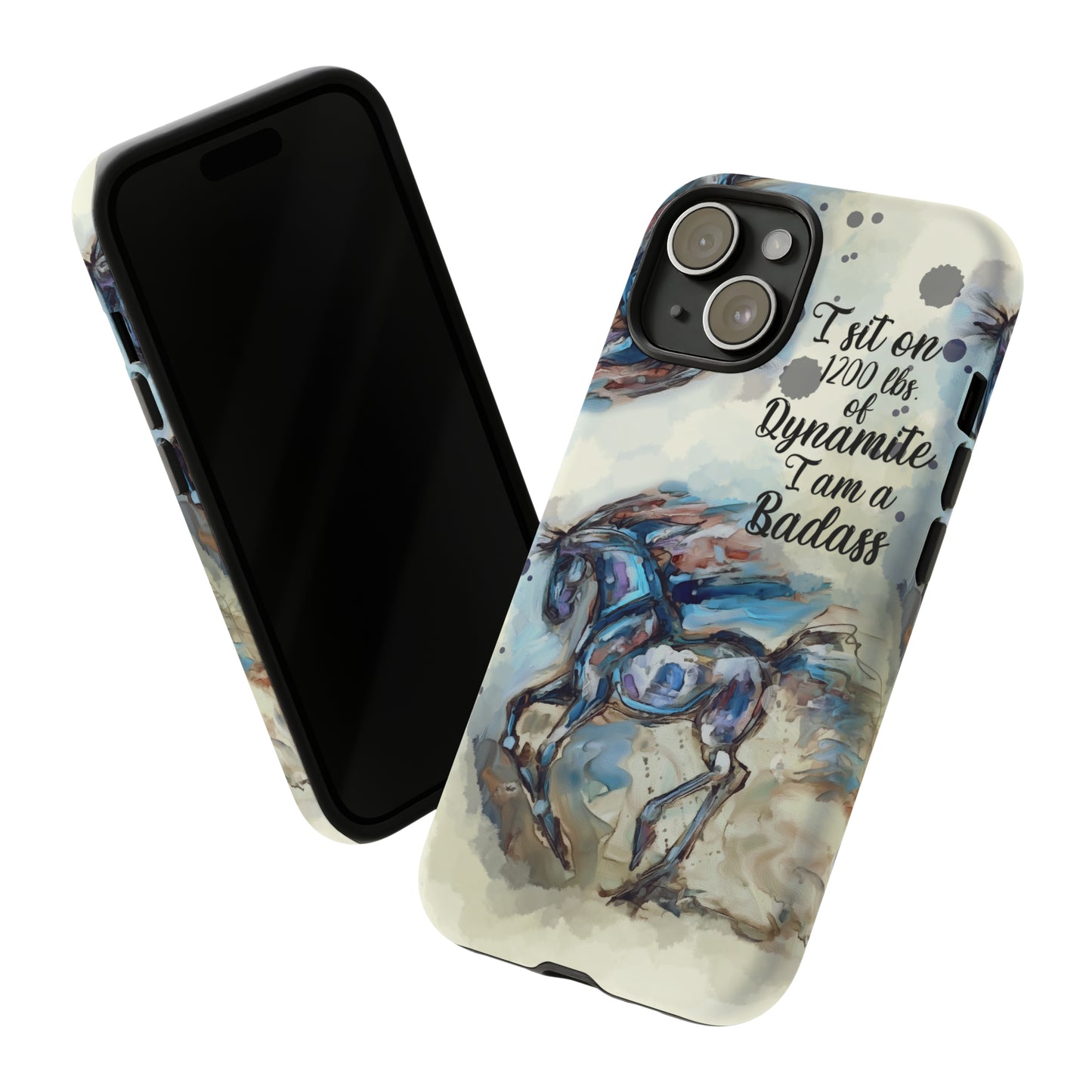 Swearing Equestrian Art .Watercolor Horse Horse Lover Gift Study Tough Case Phone Case.