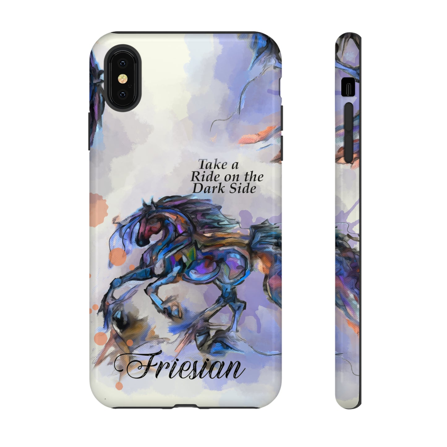 Friesian Artwork Watercolor Horse .Horse Lover Gift Study Tough Case Phone Case.